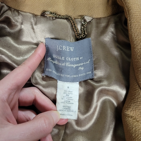 J. Crew Tan Women’s Wool Blend Italian Double Cloth Coat Lady Day Coat Tan Camel - Picture 10 of 11